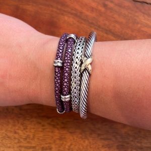 Sting HD purple stingray bracelet with sterling silver details.